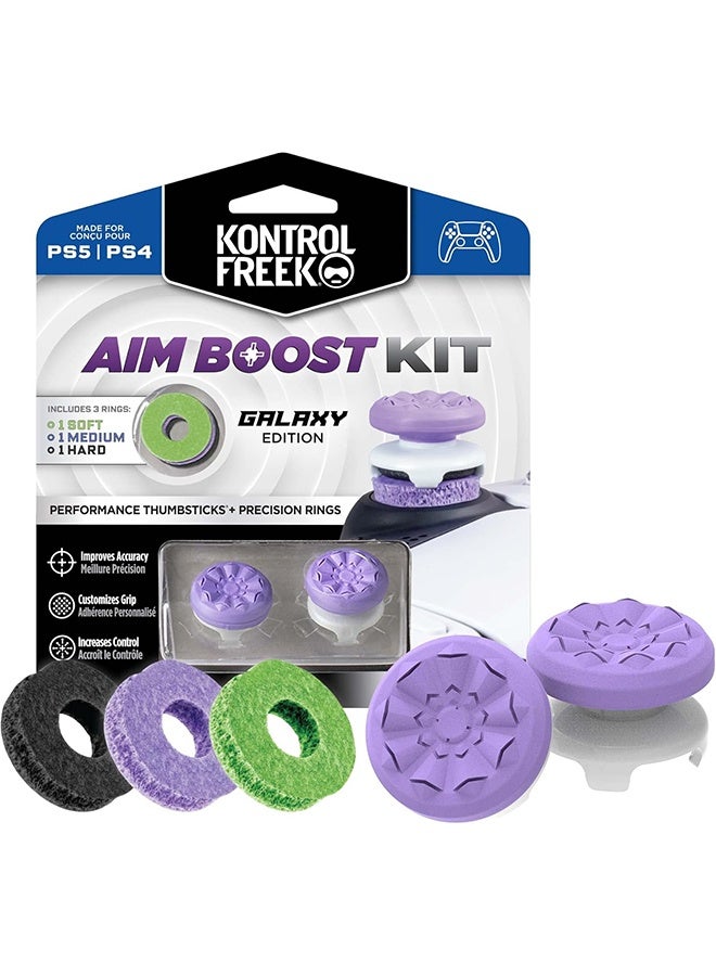 Aim Boost Kit for PlayStation 5 (PS5) and PlayStation 4 (PS4) Controller | Includes Performance Thumbsticks and Precision Rings | Galaxy Edition - Image 1