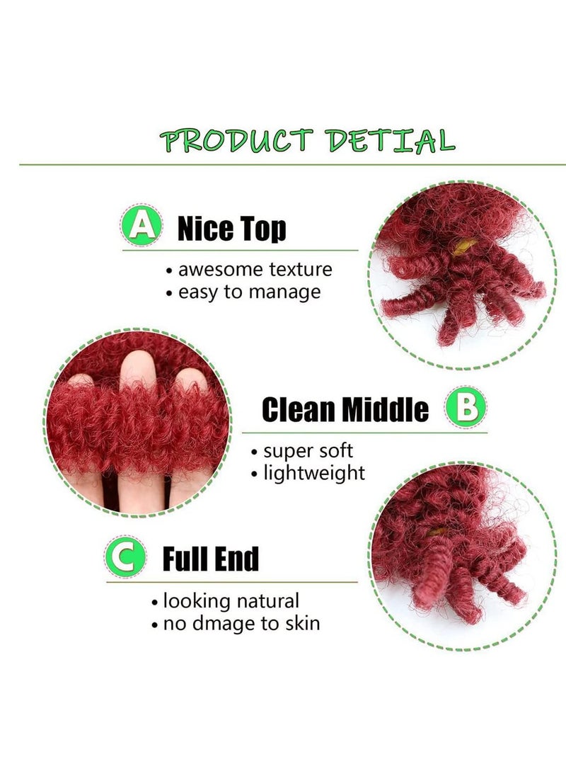 Excefore 24 Inch Springy Afro Twist Hair Natural Synthetic Hair Pre Separated Marley Twist Braiding Hair Synthetic Wrapping Hair For Soft Suitable for Women 2 PCS Red  - Image 2