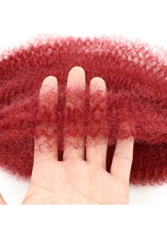 Excefore 24 Inch Springy Afro Twist Hair Natural Synthetic Hair Pre Separated Marley Twist Braiding Hair Synthetic Wrapping Hair For Soft Suitable for Women 2 PCS Red  - Image 5