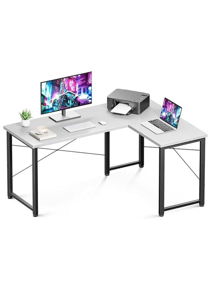 AGD - L-shaped gaming desk with rounded corner and removable shelf for home, office and workstation - Image 1