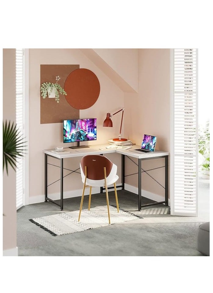AGD - L-shaped gaming desk with rounded corner and removable shelf for home, office and workstation - Image 1