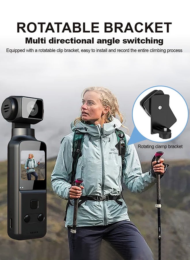 Generic 5K HD Anti-Shake Sports Camera, 270 Degree Rotation Portable Sport Motion Camera with Mic Clip Outdoor Riding Shooting Vlog, 1.3Inch Screen Pocket Digital Cam, Included 128G Card,1000mAh Rechargeable  - Image 3