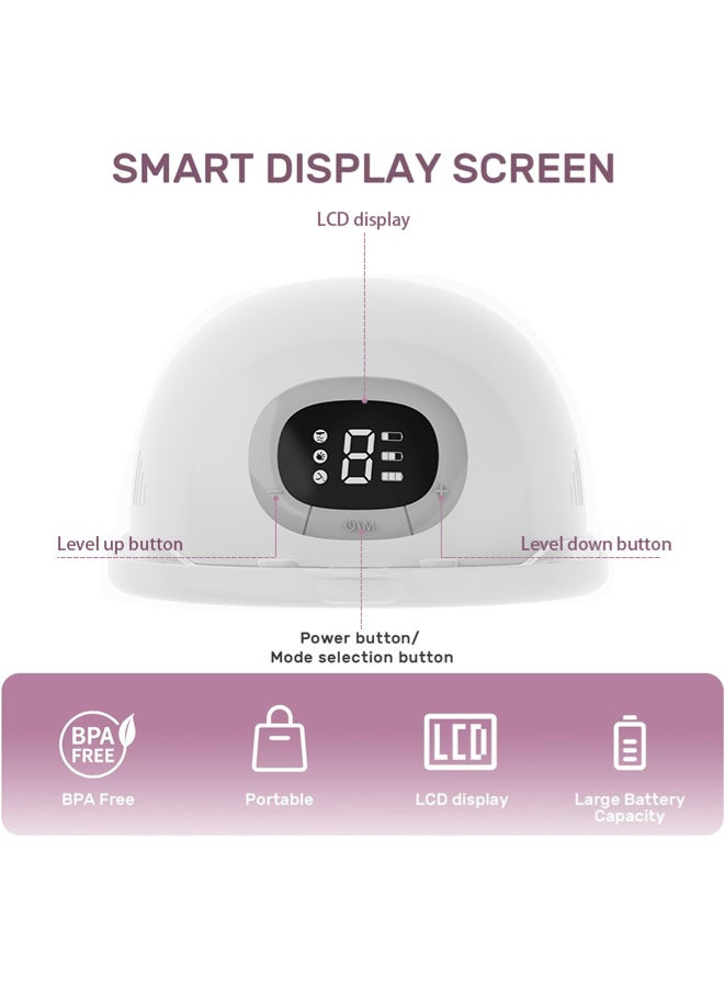 Chixing Electric Wearable Breast Pump, Portable Hands-Free Breast Pump, 3 Modes & 9 Levels Memory Function, Rechargeable Milk Extractor with Massage & Breastfeeding Modes, Smart LED Display  - Image 4