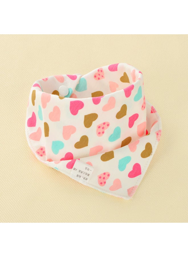 Baby's Towel Baby's Pure Cotton Triangle Towel Double Layer Cartoon Printed Baby's Triangle Towel Children's Bib