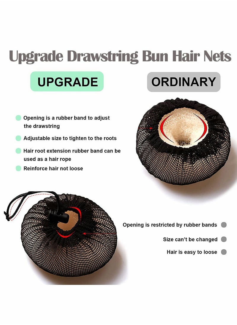 KASTWAVE Bun Hair Nets Set, Women Bun Dancer Hair Net, Black Stretch Lace Hair Accessories for Ballerina Dancer Bank Clerk Nurse Skater  - Image 4