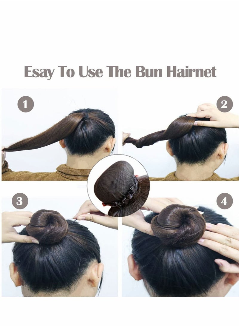 KASTWAVE Bun Hair Nets Set, Women Bun Dancer Hair Net, Black Stretch Lace Hair Accessories for Ballerina Dancer Bank Clerk Nurse Skater  - Image 5