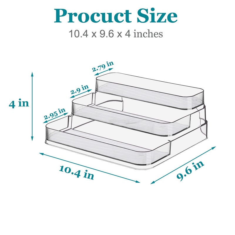 Zilphoba Acrylic Spice Rack, No Assembly Clear 3 Tier Condiment Bottle Shelf Vanity Organizer for Cabinet Kitchen Bathroom (1pcs) - Image 5