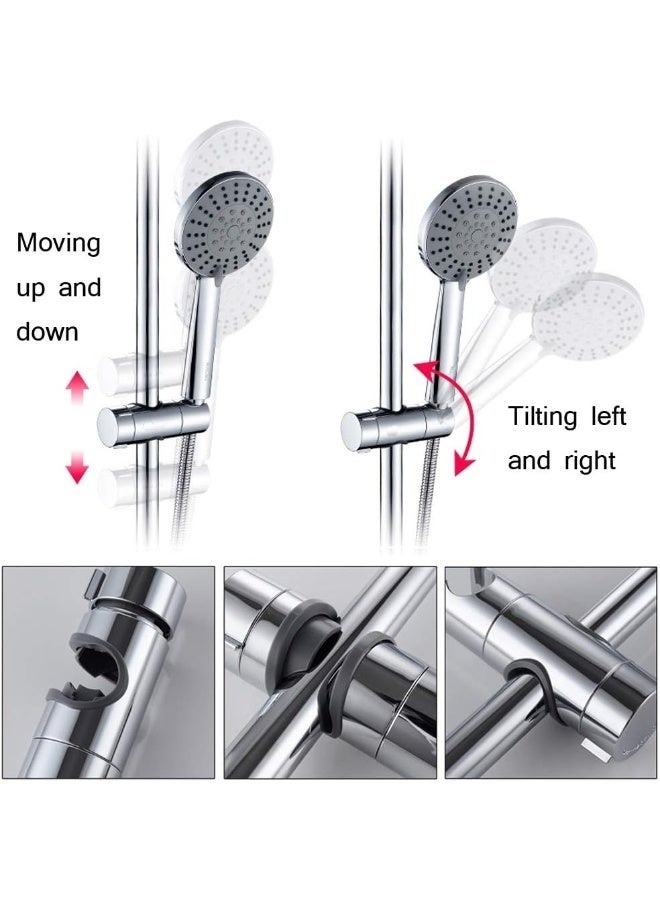 Replacement Hand Shower Bracket for 18-25mm Slide Bar – Adjustable 360° Rotating Shower Head Holder, Durable ABS Chrome-Plated Mount - Image 3