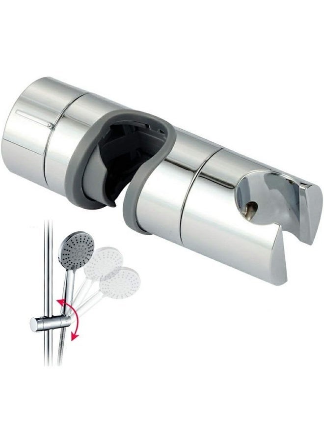 Replacement Hand Shower Bracket for 18-25mm Slide Bar – Adjustable 360° Rotating Shower Head Holder, Durable ABS Chrome-Plated Mount - Image 1