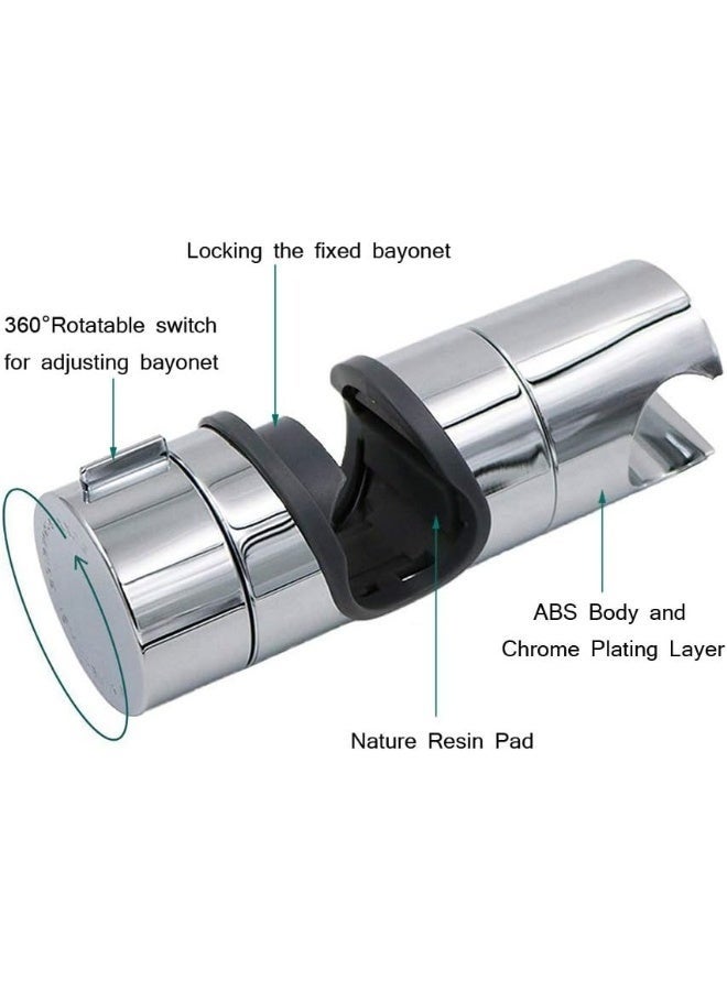 Replacement Hand Shower Bracket for 18-25mm Slide Bar – Adjustable 360° Rotating Shower Head Holder, Durable ABS Chrome-Plated Mount - Image 2