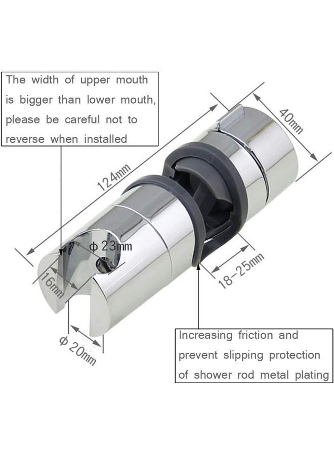 Replacement Hand Shower Bracket for 18-25mm Slide Bar – Adjustable 360° Rotating Shower Head Holder, Durable ABS Chrome-Plated Mount - Image 4