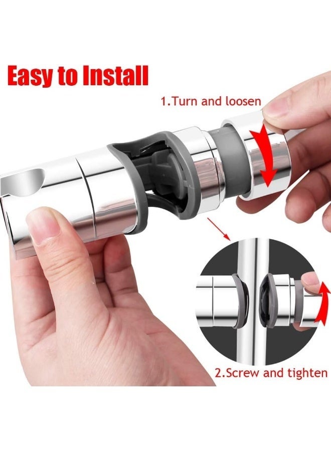 Replacement Hand Shower Bracket for 18-25mm Slide Bar – Adjustable 360° Rotating Shower Head Holder, Durable ABS Chrome-Plated Mount - Image 5