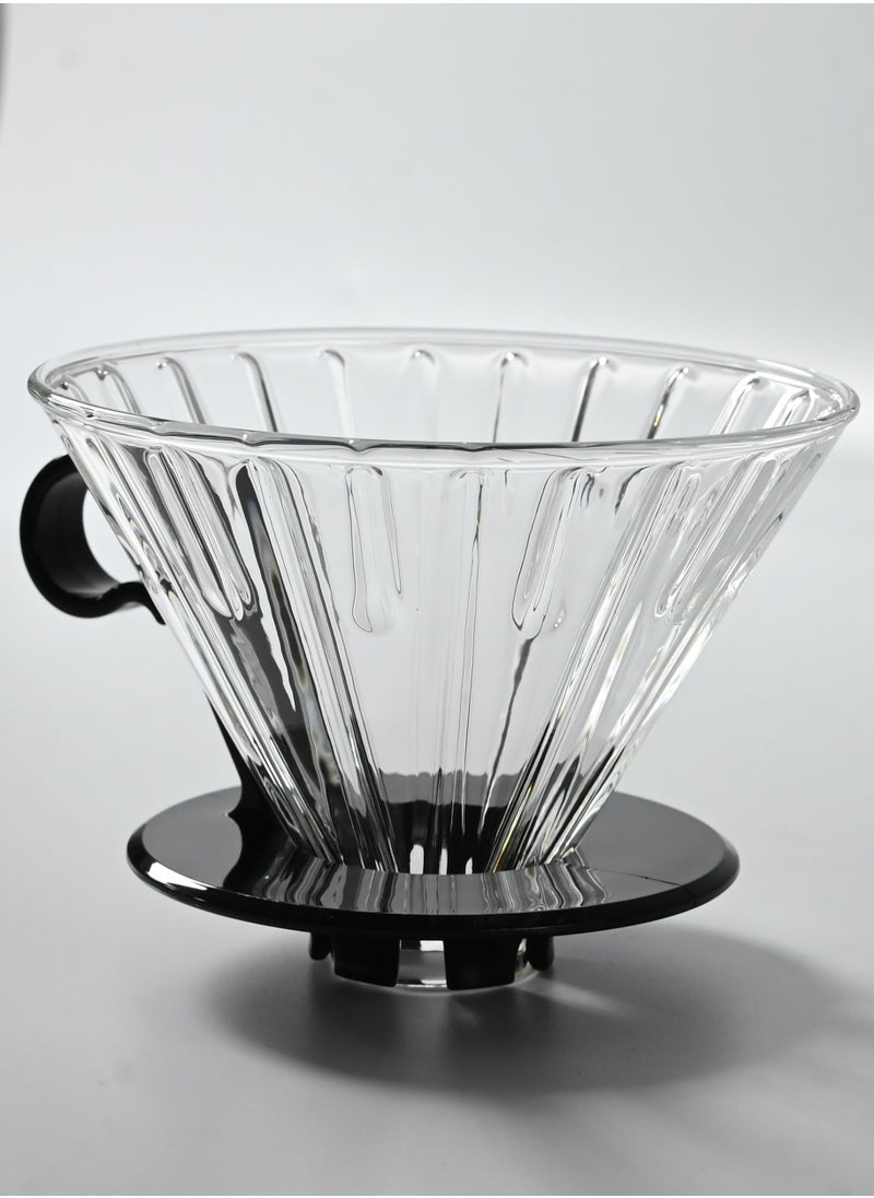 EqiEch V60 Coffee Dripper Borosilicate Glass Coffee Filter Cup 2-4 CUP Slow Brewing Pour Over Coffee Maker Size 02  - Image 3