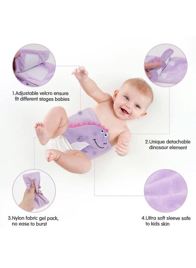 Hilph Baby Colic and Gas Relief for Newborns Infants, Heated Tummy Wrap, Baby Swaddling Belt Warmth, Natural Relief for Upset Stomach in Babies and Toddlers (Purple Dinosaur)  - Image 3