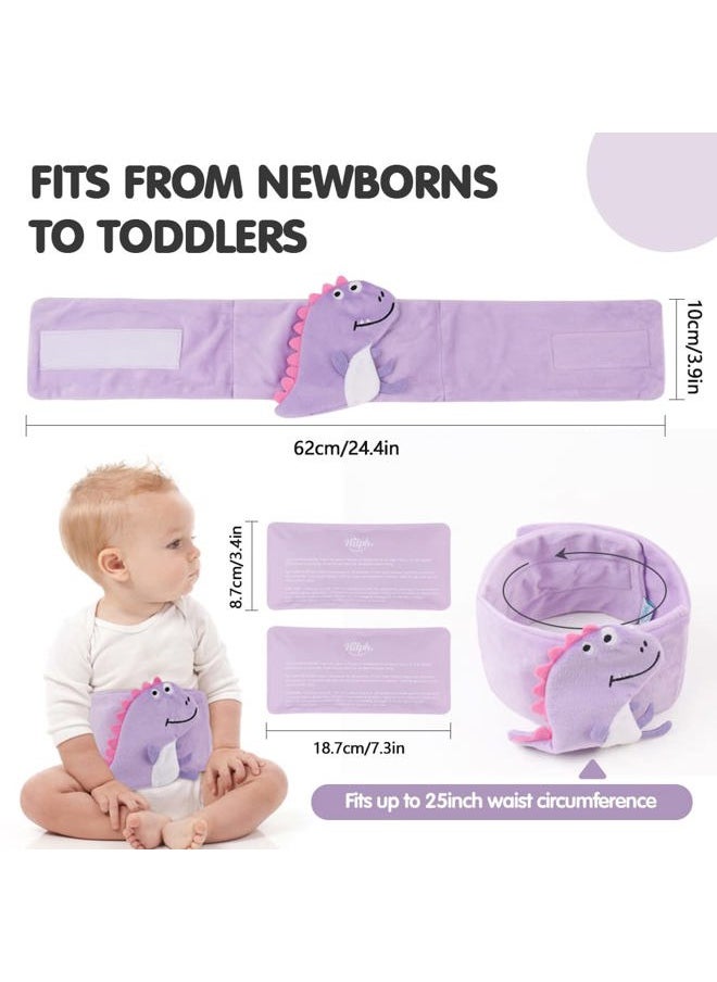 Hilph Baby Colic and Gas Relief for Newborns Infants, Heated Tummy Wrap, Baby Swaddling Belt Warmth, Natural Relief for Upset Stomach in Babies and Toddlers (Purple Dinosaur)  - Image 5