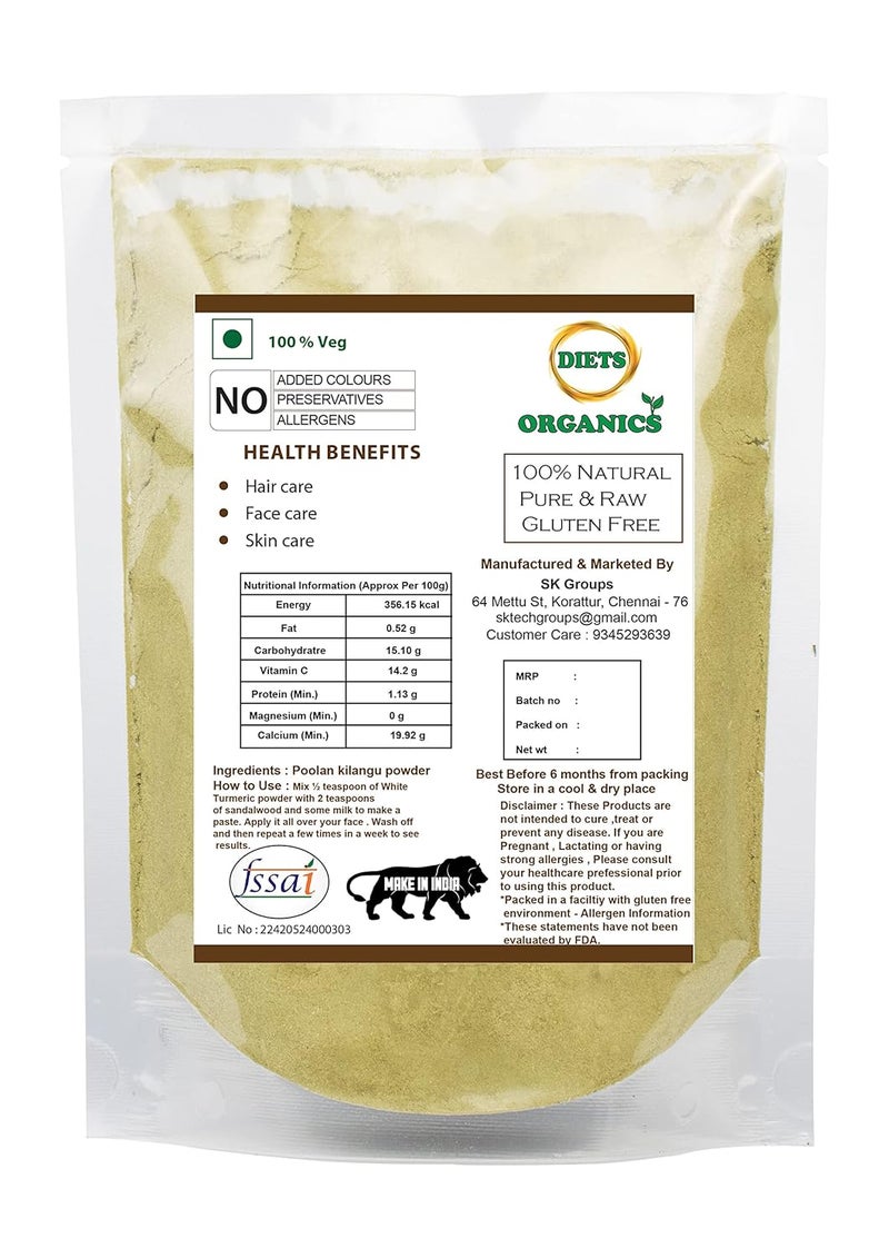 DIETS ORGANICS Poolankilangu powder White Turmeric Kichili Kilangu Powder for Skin Care 25Gms pack of 1 - Image 3