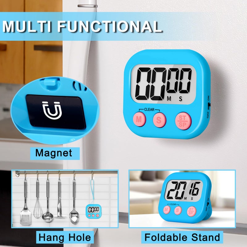 ZILLEEN Classroom Timer for Kids Teachers 2 Pack Digital Timers, Blue & Pink - Image 3
