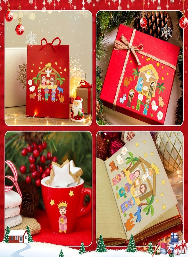 Haooryx Christmas Jesus Nativity Bible Stickers - 50 Sheet God Birth Mix and Match Stickers for Nativity Scene Kids Christmas Holiday Church Theme Party Game Gift Sunday School DIY Craft Supplies - Image 4
