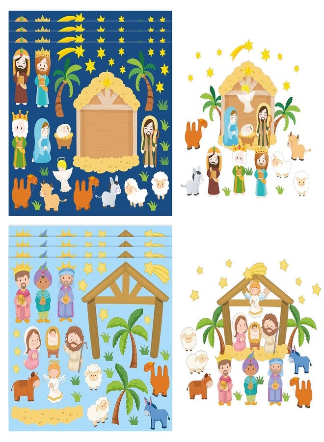 Haooryx Christmas Jesus Nativity Bible Stickers - 50 Sheet God Birth Mix and Match Stickers for Nativity Scene Kids Christmas Holiday Church Theme Party Game Gift Sunday School DIY Craft Supplies - Image 1