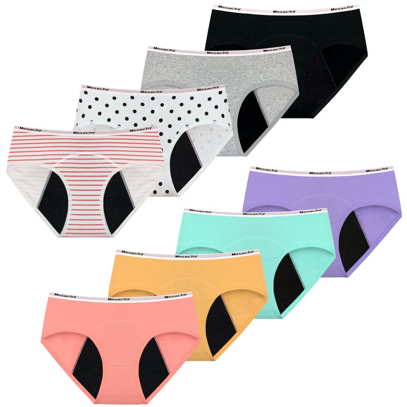 Mesachy Teens Girls Period Underwear Kids Period Panties Menstrual Leakproof Protective Underwear for Teens Cotton Briefs - Image 1