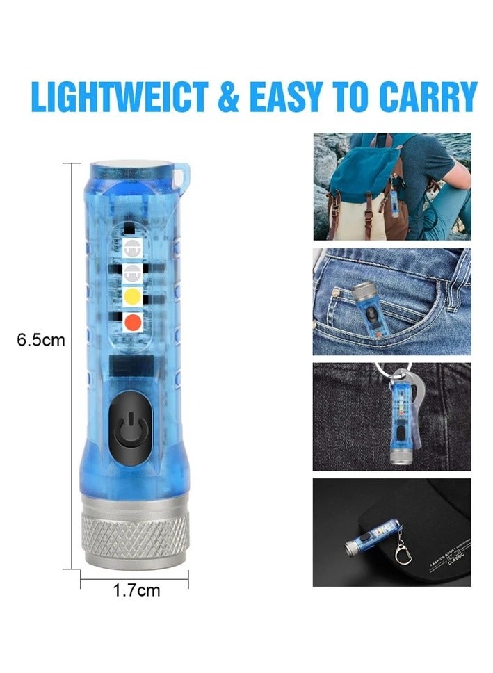 Mini Outdoor Camping Searchlight TYPE-C Rechargeable Mini Portable LED Flashlight Keychain Flashlight 11 Lighting Modes - Image 5