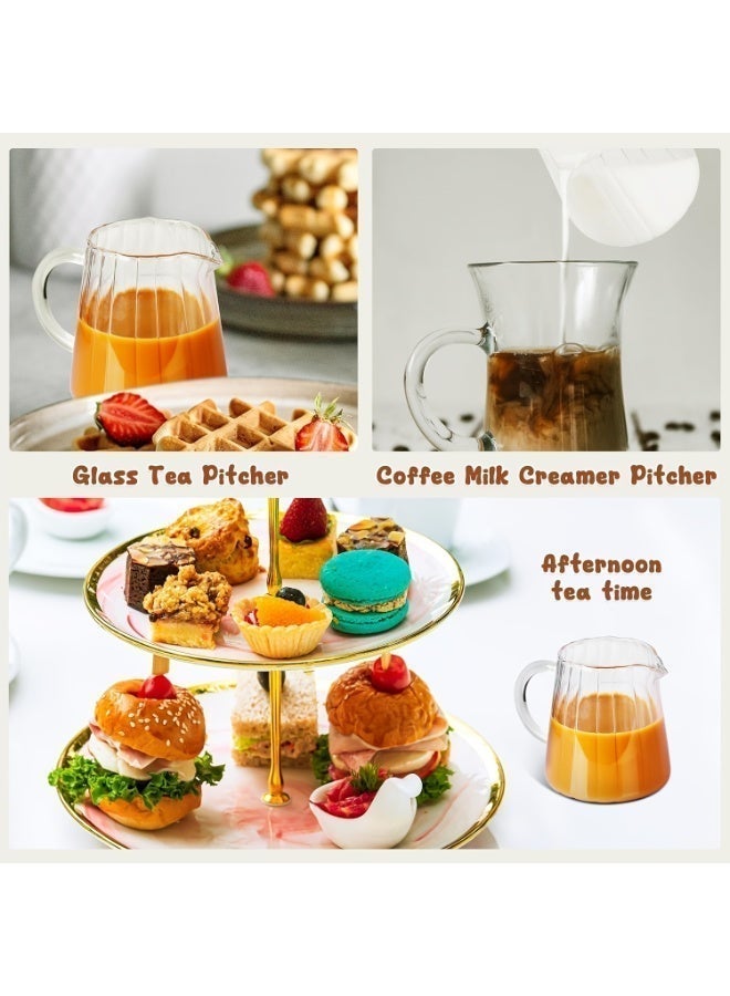 YUFAN 2pcs Set Elegant Wave-Shaped Glass Pitcher - Perfect for Coffee, Tea & Milk Frothing - Ideal Kitchen Accessory - Image 5