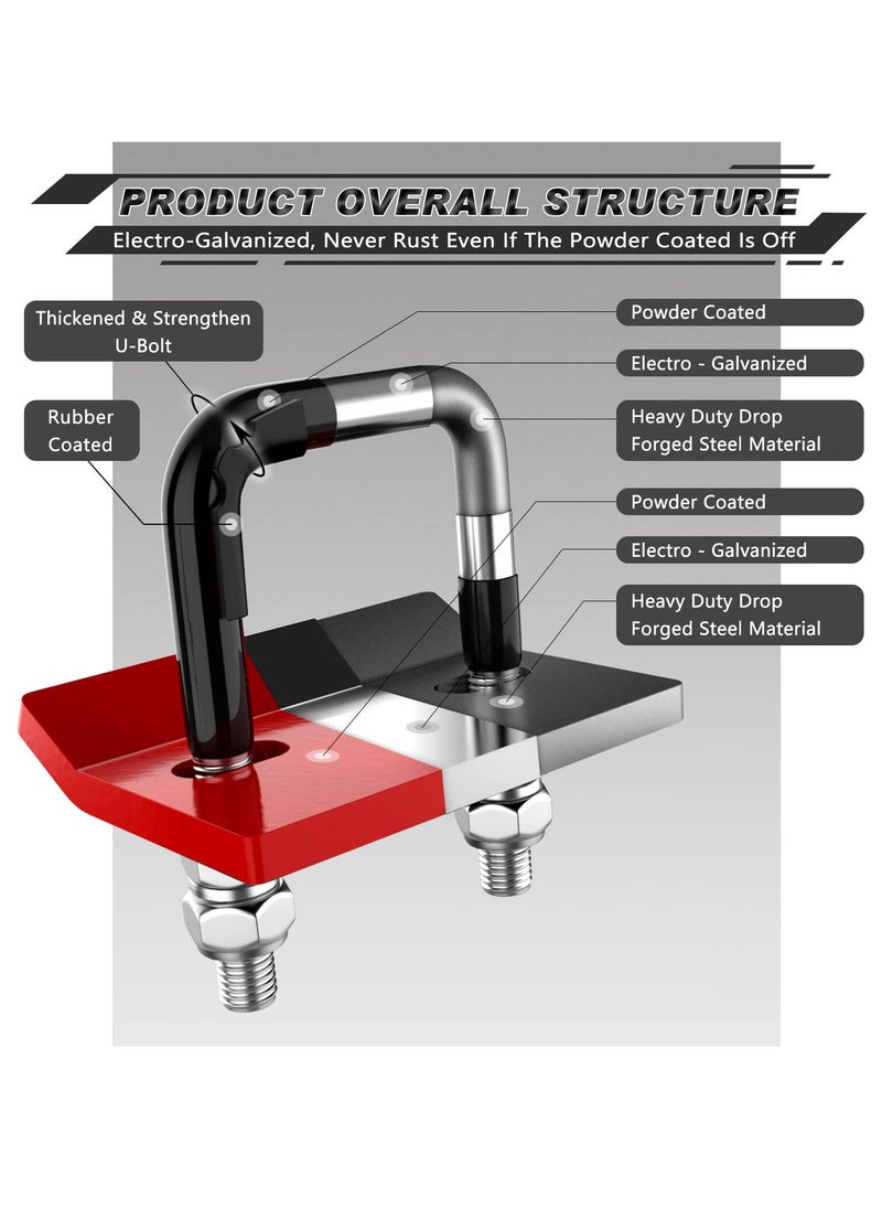 SYOSI Heavy Duty Hitch Tightener Anti-Rattle Stabilizer, Clamp for 1.25 and 2 Inch Hitches, Rubber Isolator, Anti-Rust Double Coating Protection  - Image 4