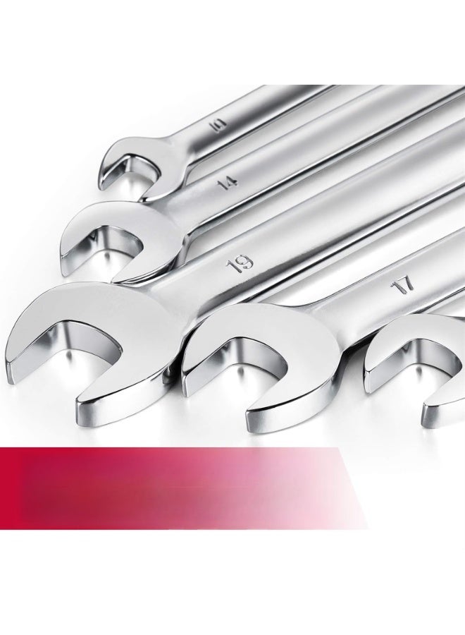 12-Piece Flex-Head Ratcheting Wrench Set, Metric 8mm-19mm, Combination Ended Spanner kits, Chrome Vanadium Steel with Toolbox - Image 3