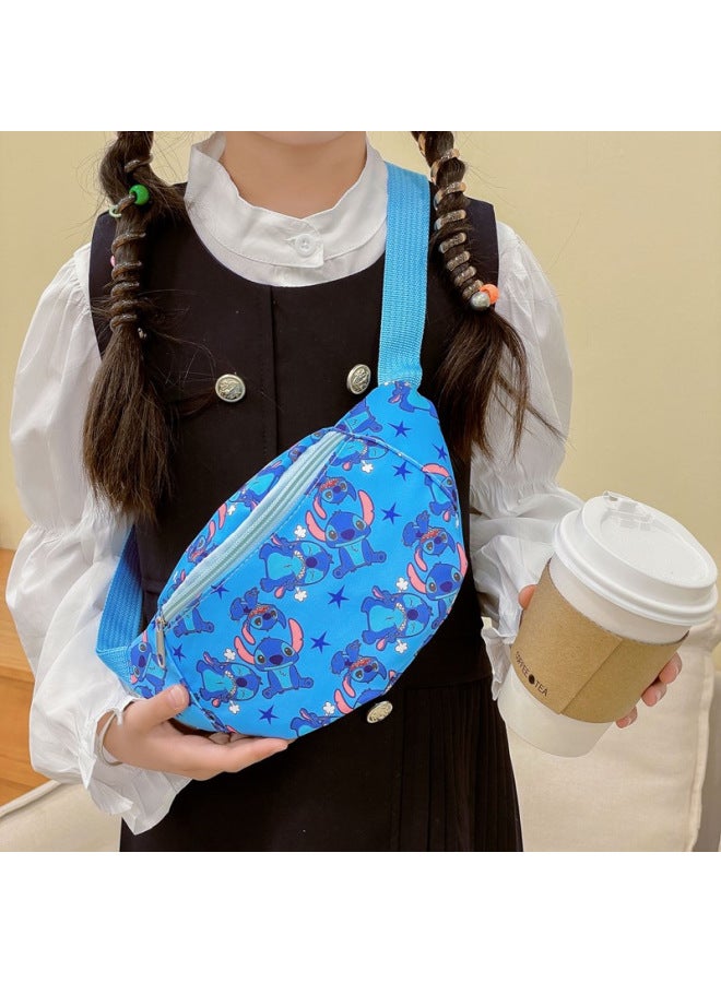 Children's Bag Cartoon Stiletto Shoulder Waist Bag Crossbody Chest Bag Baby Boys And Girls All-match Coin Purse Bag-Color:Black-Size:25*15*6CM  - Image 3