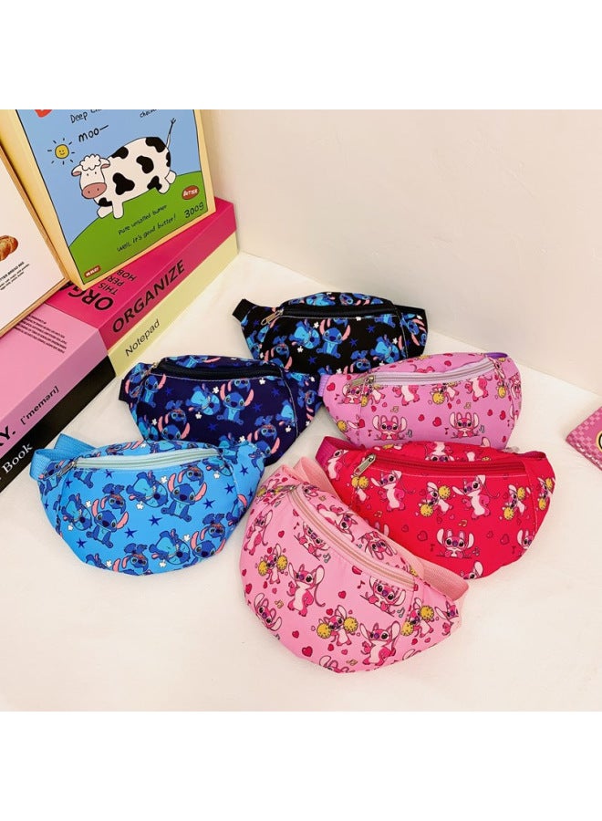 Children's Bag Cartoon Stiletto Shoulder Waist Bag Crossbody Chest Bag Baby Boys And Girls All-match Coin Purse Bag-Color:Black-Size:25*15*6CM  - Image 2