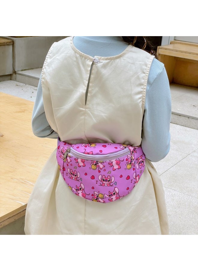 Children's Bag Cartoon Stiletto Shoulder Waist Bag Crossbody Chest Bag Baby Boys And Girls All-match Coin Purse Bag-Color:Black-Size:25*15*6CM  - Image 4