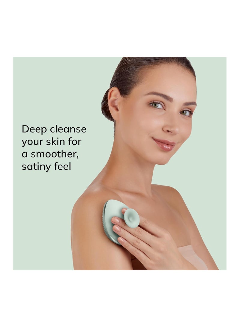 GESKE GESKE Body Brush | 4 in 1 | Design with Metal Ring | Cleansing Brush for The Entire Body | Professional Deep Cleaning | Soft Silicone Bristles | Ergonomic Two-Finger Design - Image 3