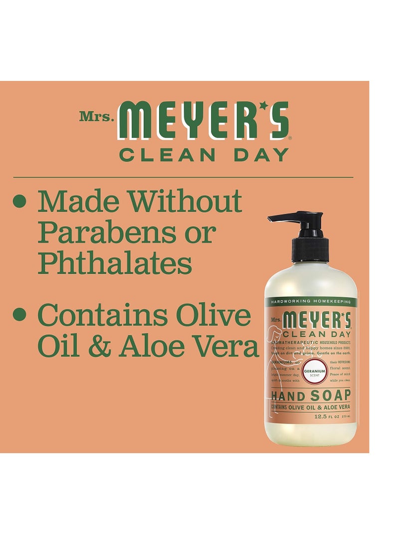 Mrs. Meyer's Clean Day MRS. MEYER'S CLEAN DAY Hand Soap, Made with Essential Oils, Biodegradable Formula, Geranium, 12.5 fl. oz - Pack of 3 - Image 3