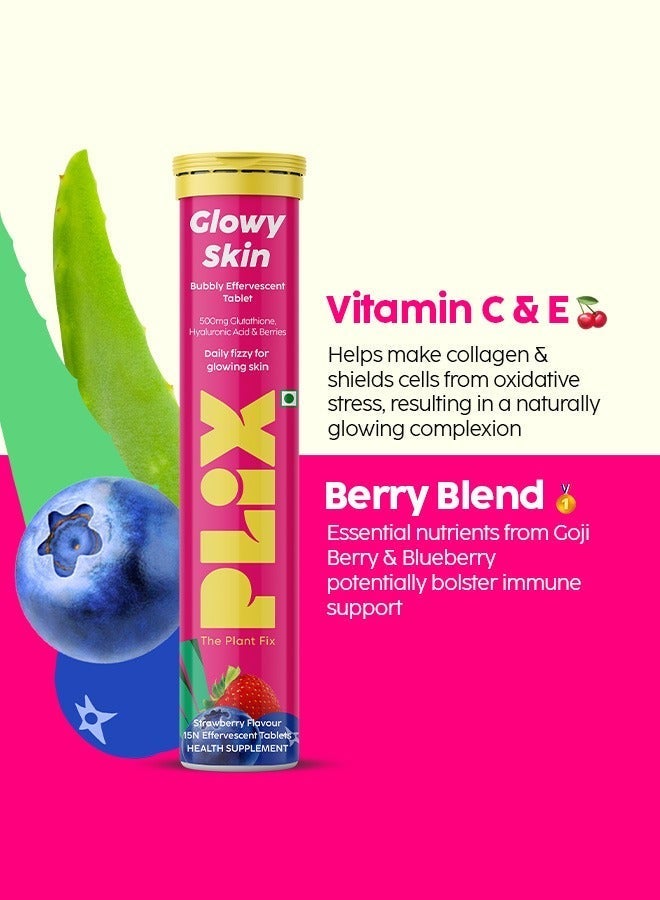 بليكس ذا بلانك فيكس 500 ملغ من الجلوتاثيون لتوهج البشرة - 30 قرصًا فوارة لبشرة صافية وشابة - عبوة من قطعتين، بنكهة الفراولة - Image 3