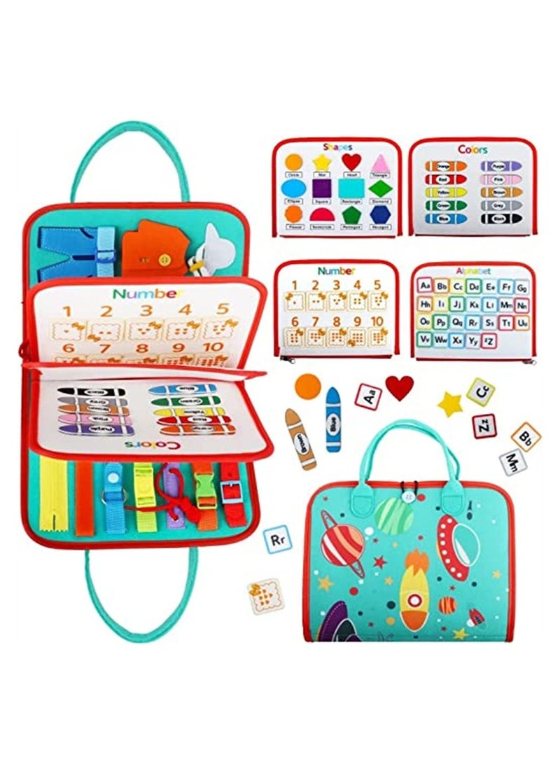 NIBEMINENT Busy Board, Montessori Toys for Toddler 2 3 4, Sensory Board Learning Fine Motor Skills, Preschool Activities Educational Travel Boys Girls  - Image 1