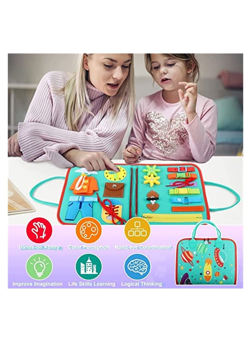 NIBEMINENT Busy Board, Montessori Toys for Toddler 2 3 4, Sensory Board Learning Fine Motor Skills, Preschool Activities Educational Travel Boys Girls  - Image 3