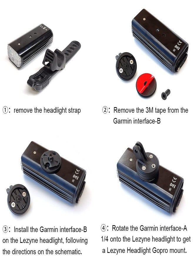 Cestbon Bike Headlight Mount for Gopro Adapter Quick Release Interface Compatible with Lezyne Olight Magicshine - Image 2