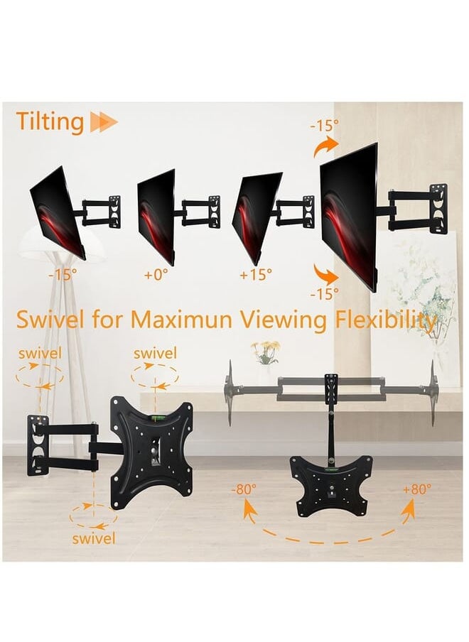 Stargold - Full Motion 10-42 Inch TV Monitor Wall Mount Bracket Articulating Arms Swivel Tilt Extension Rotation For Most LED, LCD, Flat, Curved Screen Monitors & TVs - Image 1