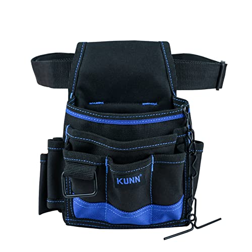 KUNN Mini Electrician Tool Pouch - Pro Maintenance Tool Pouch Belt with 13 Pockets and Loops for Tool Organization,Storage,Blue - Image 1