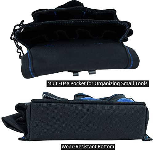 KUNN Mini Electrician Tool Pouch - Pro Maintenance Tool Pouch Belt with 13 Pockets and Loops for Tool Organization,Storage,Blue - Image 4
