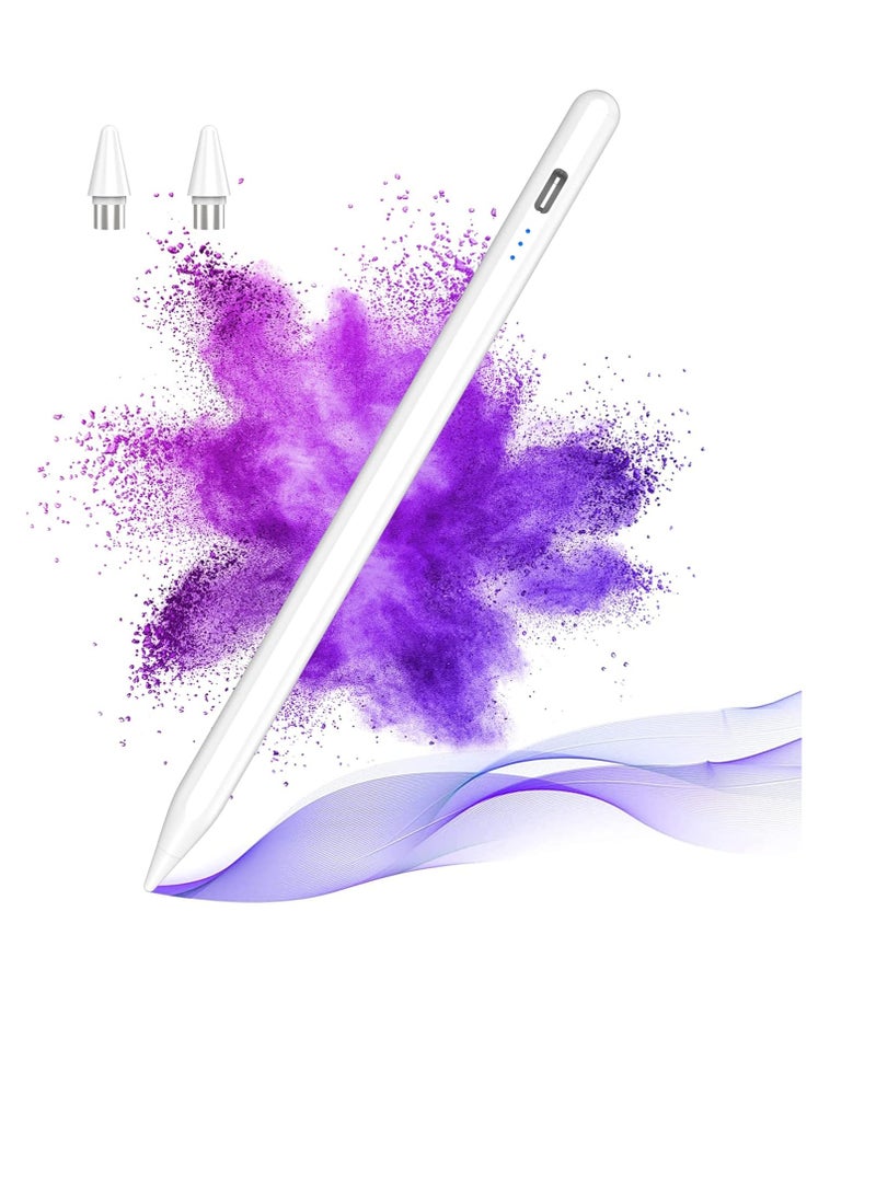 Generic - Dual Tips Capacitive Stylus Pen with Palm Rejection for Android Touch Screens with Palm Rejection Compatible with Samsung/Huawei/Tablet/Mobile, White - Image 1