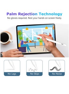 Generic Dual Tips Capacitive Stylus Pen with Palm Rejection for Android Touch Screens with Palm Rejection Compatible with Samsung/Huawei/Tablet/Mobile, White  - Image 5