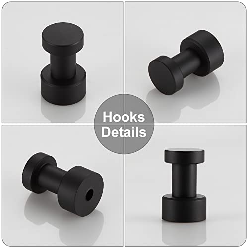 BVL Black Robe Hook Brass Small Towel Hook for Bathoom with Glue - Image 4