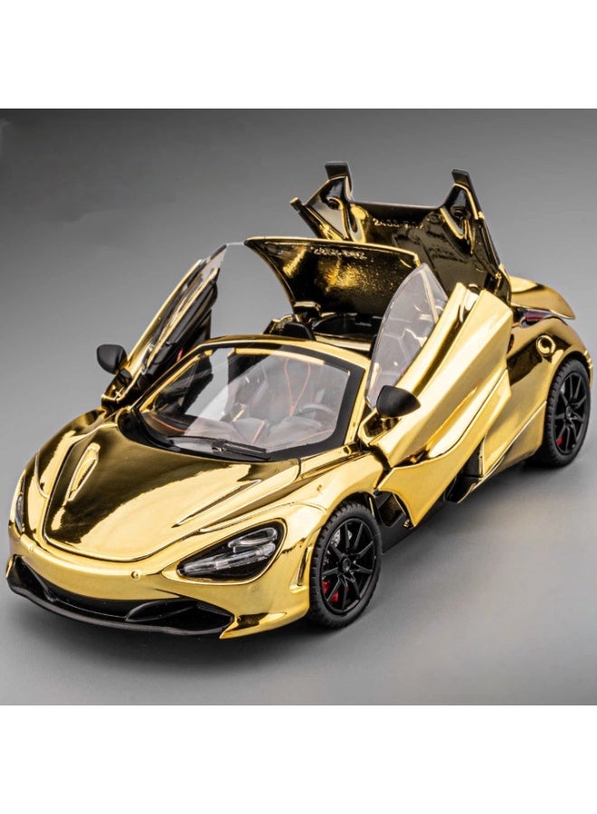 1:24 McLaren Alloy Diecast Model Car Pull Back Function Convertible Roof Partial Lights Up Gift for Kids and Collectors - Image 1