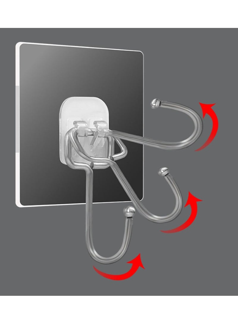 Jingke Hooks Heavy Duty Wall Hooks 15 lbs (Max) Stick-On Hooks for Hanging Bathroom Kitchen 10 Pack - Image 3
