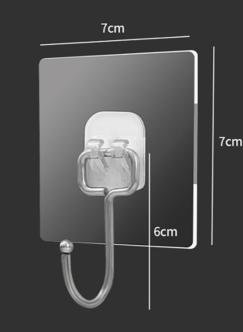 Jingke Hooks Heavy Duty Wall Hooks 15 lbs (Max) Stick-On Hooks for Hanging Bathroom Kitchen 10 Pack - Image 2