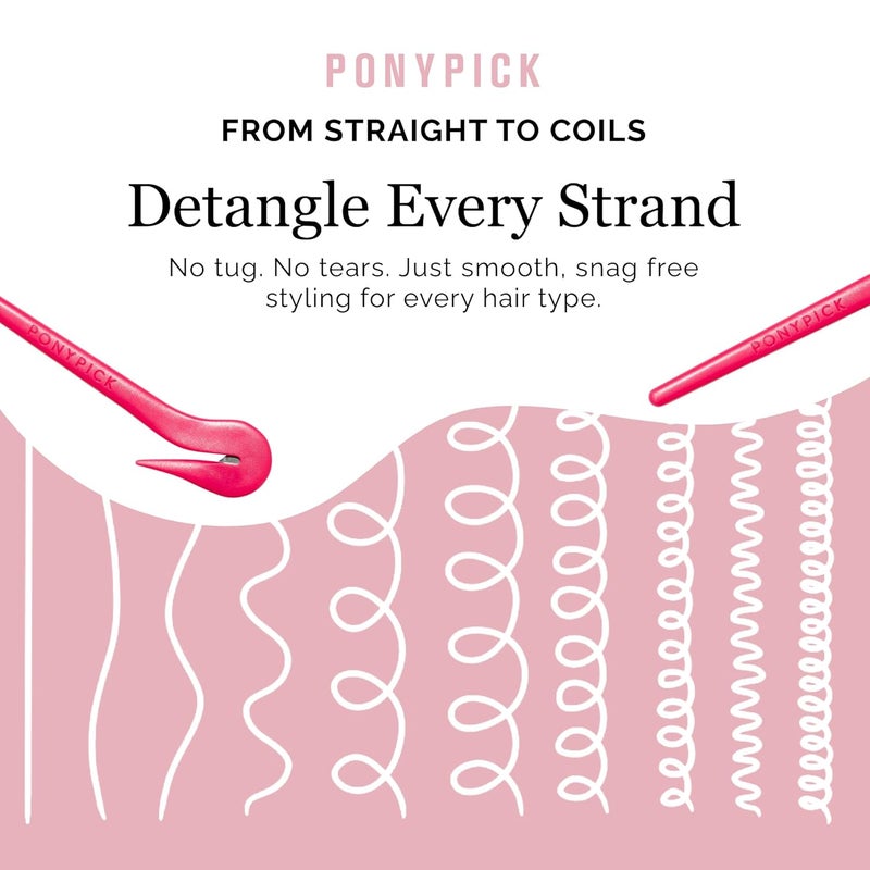 Pony Pick THE Hair Elastic Rubber Bands Cutter Tool Easy To Use, Pain Free, No Hair Damage Ponytail Cutter Tool for Kids & Toddlers (3 Picks & 50 Clear Hair Elastics) - Image 4