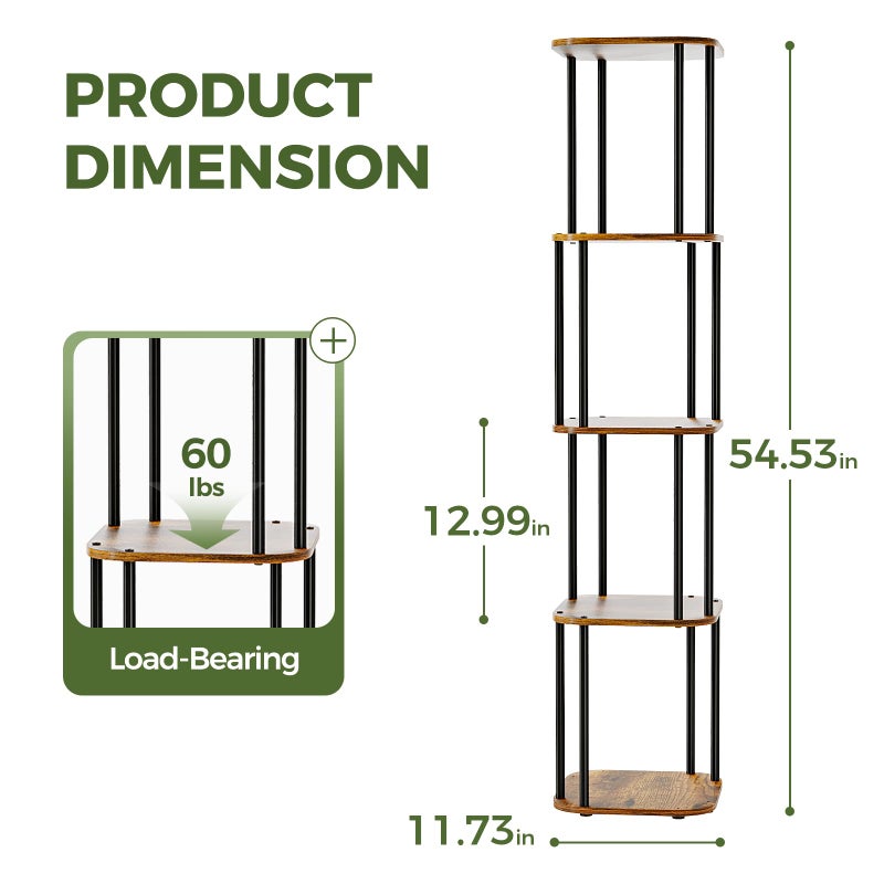 Bamworld Tall Plant Stand Indoor, Corner Plant Shelf for Multiple Plants, 5 Tier Metal Flower Pot Stands for Patio Garden Balcony Living Room Bedroom - Image 5
