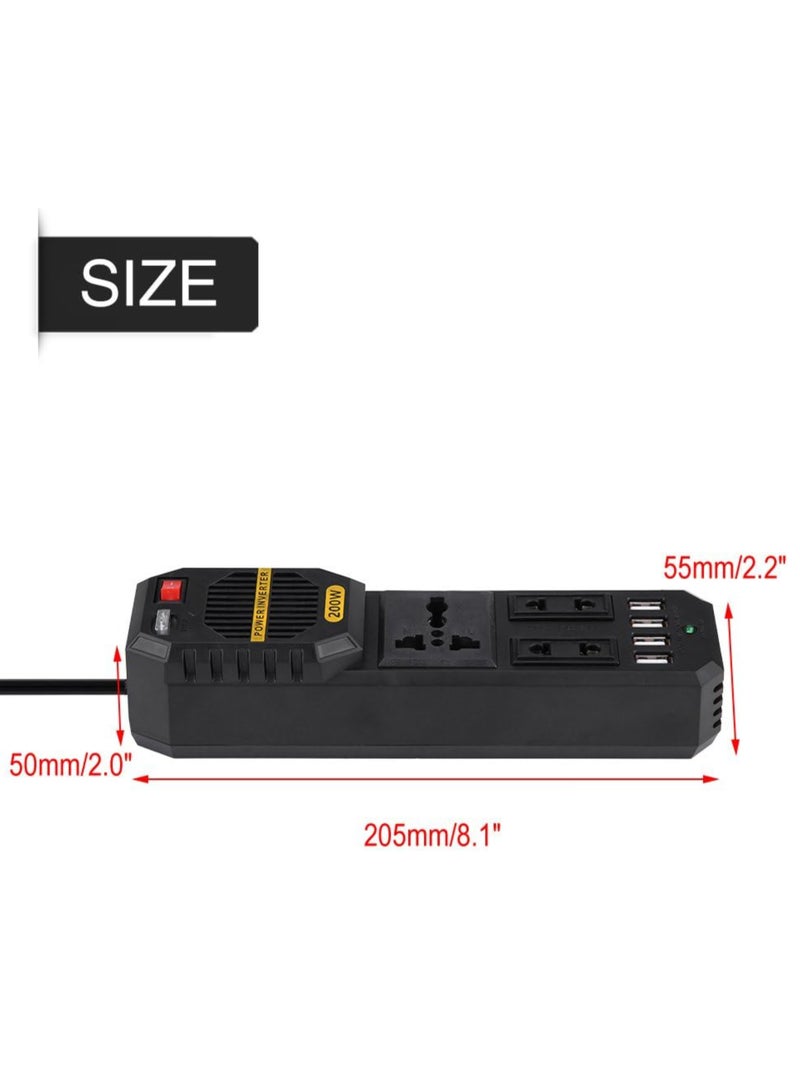 BYGD 200W Car Inverter DC 12V to AC 220V Adapter Charger Socket Auto Power Converter USB Mobile Phone Fast Charging Vehicle Inverter - Image 2