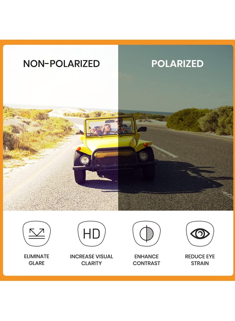 Zikra Folding Sunglasses for Women, Polarized Sunglasses Portable Ultralight Sunglasses UV 400 Vintage Sunglasses - Image 3